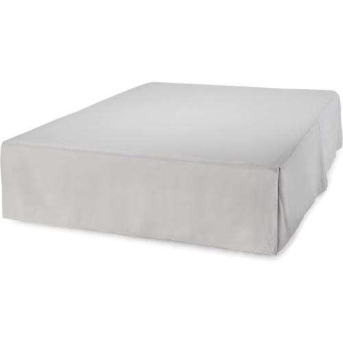 King size Amazon Basics Lightweight Pleated King Size Bed Skirt, Fade Resistant, Machine Washable, King, Light Grey, Solid