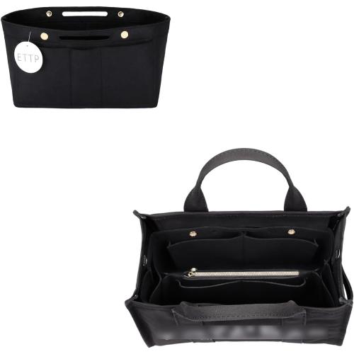 Purse Organizer Insert For Handbags, Tote Bag Organizer Insert Compatible with Neverful gracefull onthego and more (Black, Large)