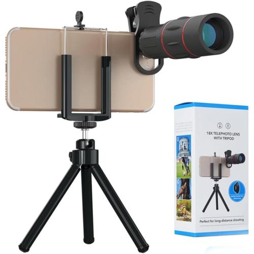 Outanaya Telephoto Lens for Smartphone Monocular Cell Phone Lens with Tripod and Patch for Enhanced Photography Compatible with Smartphone Models