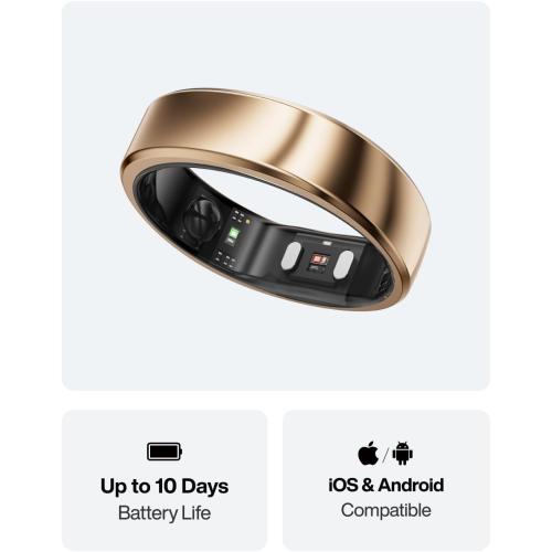 RingConn Smart Health Monitoring Ring - Pale Gold - size 10 - used see the pictures - missing USBC cable