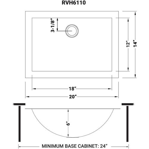 Ruvati 18 x 12 inch Gunmetal Black Undermount Bathroom Sink - 16 Gauge Stainless Steel Bathroom Sink with Brushed Finish, Easy-to-Clean Undermount Sinks - RVH6110BL