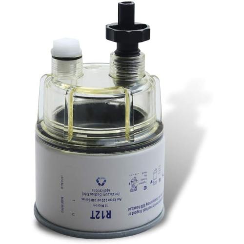 R12T Fuel Filter Water Separator with Nylon Collection Bowl R12T Fuel Filter/Water Separator for Diesel Engine Replaces S3240 R12T 120AT 18-7987 NPT ZG1/4-19