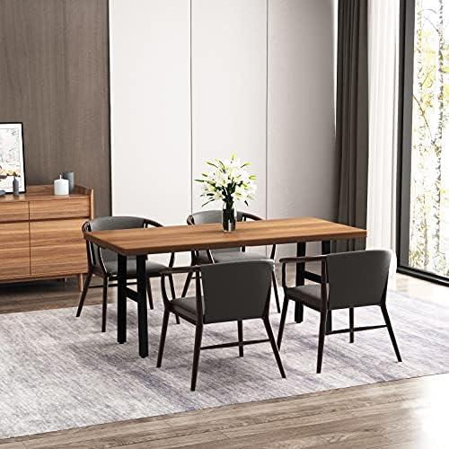 Metal Table Legs Desk Legs, Heavy Duty Square Tube Iron Desk Legs, DIY Furniture Legs for Dining Table, Coffee Table, Computer Desk, Workbench, Meeting Room Table, 28”H x 17.7”W, Set of 2, Black (H)