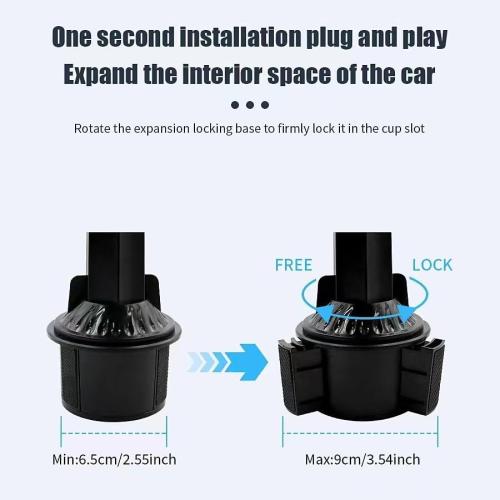 5 in 1 Car Cup Holder Expander with Phone Holder & 2 Food Table Tray & 2 Cup Holder for Drink/Snacks/Humburgers