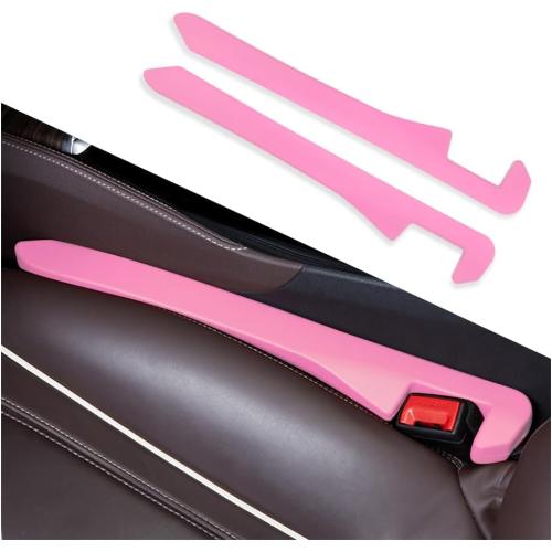 IHOTDER 2PCS Car Seat Gap Filler,Super Flexible Car Side Seat Gap Filler Car interior Accessories,Universal CCar Organizer Between Seats for Tightly Filling Seat Gaps (Pink)……