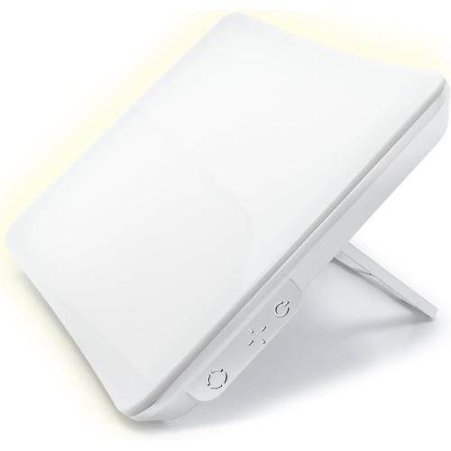 Carex Day-Light Elite Bright Sunlight Therapy Lamp, 10000 LUX Therapy Lamp at 12 Inches, LED Bright White Light with Adjustable Height and Brightness Levels for Mood, White