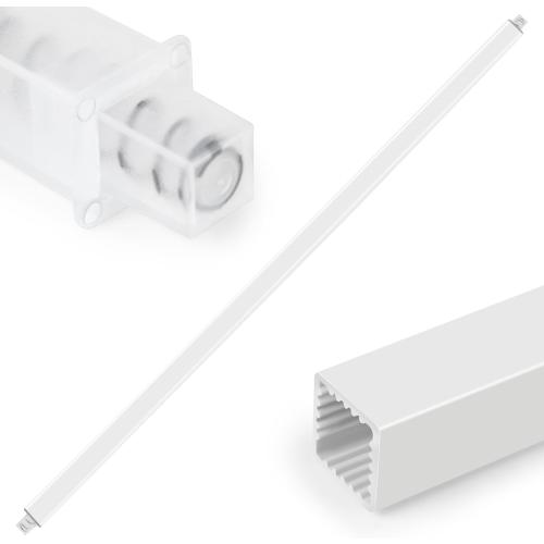 24-Inch Spring End Wall-Mounted Towel Bar, Adjustable Sturdy Plastic Towel Holder for Bathroom Kitchen Towel Storage White