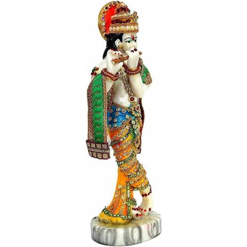 Krishna Statue Laddu Gopal Murli Radha Karishna Idol Murlidhar Krishan Kanhiya Idol Radha Krishna murti for Diwali puja and Festivals Pooja Item Size 12 inch Multicolor
