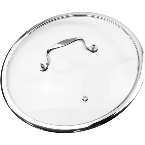 HEVSTIL 11.5 Inch Tempered Glass Lid for Frying Pan with Stainless Steel Handle - Vented Skillet Cover