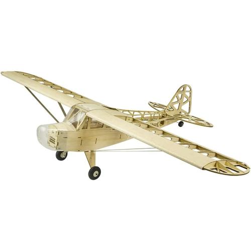 Upgrade Model Airplane Kits Piper Cub J3, 47'' Wingspan Laser Cut Balsa Wood Model Plane Unassembled, DIY Flying Model Aircraft for Adults (KIT Motor ESC Servos Covering Film)