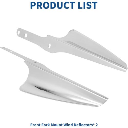 Front Fork Mount Wind Deflectors Windshield Fit for Harley Touring Street Glide Electra Glide Road King CVO FLHT FLHR FLHX 1995-2023 Chrome