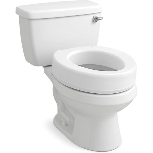 Carex Toilet Seat Riser, Round Raised Toilet Seat Adds 3.5 inches to Toilet Height, for Assistance Bending or Sitting, 300 Pound Weight Capacity Toilet Riser