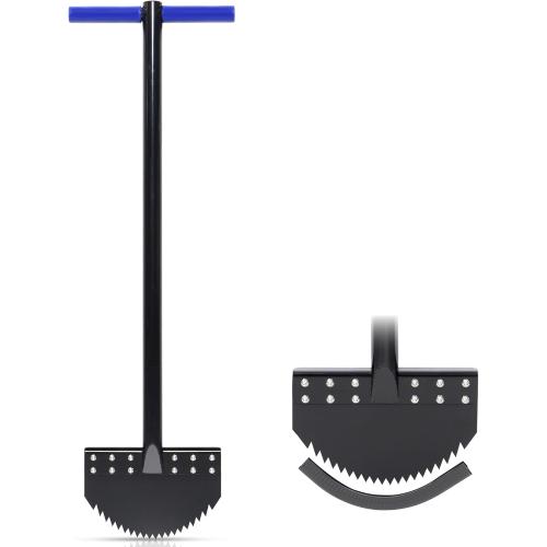 One-Piece Size 40in Manual Edger Lawn Tool with Spring Steel Blade Manganese Steel Border Edger for Landscaping Rustproof Half Moon Edger with Rubber Handle for Garden Maintenance