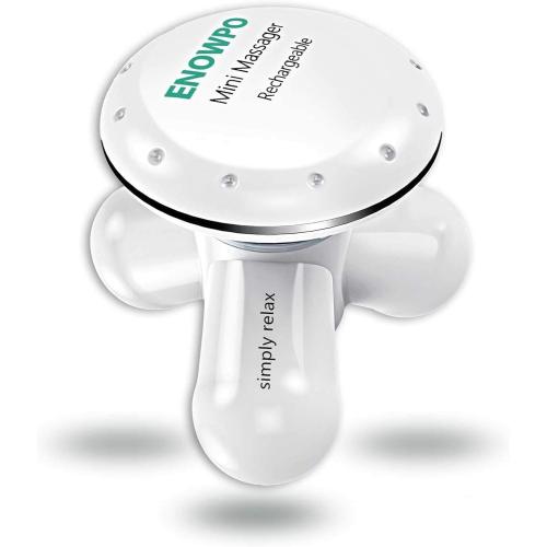 Handheld Mini Massager Hand Held Full Body Personal Massager Percussion Muscle Pain Relief for Neck, Back, Shoulder, Hand Massage Tools Cordless Massagers Vibrating-White