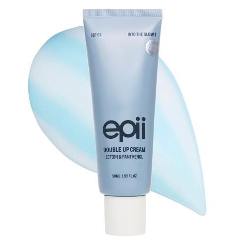 Double Up Cream - Ectoin Face Moisturizer with Panthenol & 15% Squalane - Korean Skincare Soothing Barrier Repair Cream for Sensitive Skin Dry Skin Redness & Daily Hydration 50mL