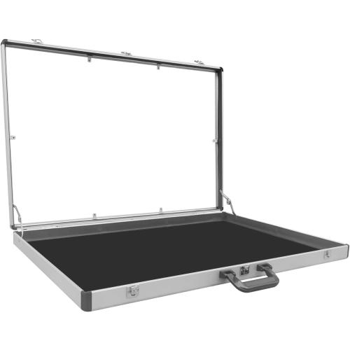 Portable Trade Show Display Case 32x22 Aluminum Polycarbonate Showcase with Lock - Large Table Top Sports Card Display Case for Jewelry, Trading Cards & Collectibles