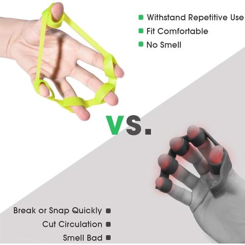 Pnrskter Hand Grip Strengthener, Finger Exerciser, Grip Strength Trainer (6 PCS),New Material,Forearm Grip Workout, Finger Stretcher, Relieve Wrist Pain, Carpal Tunnel, Trigger Finger, Mallet Finger and More.