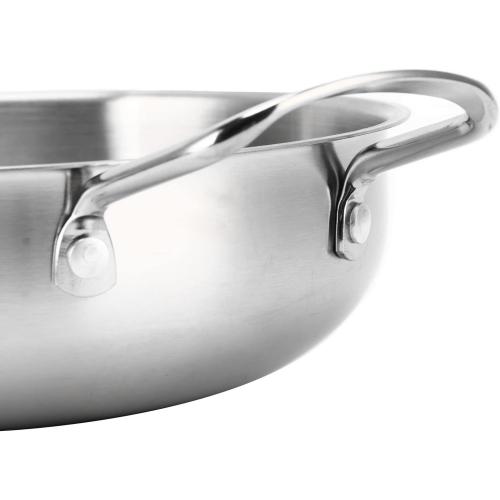 Korean Ramen Pot, Stainless Steel Ramen Cooking Pot with Double Handles Korean Ramen Noodle Pot for Soup Noodle Pasta, Compatible with Gas & Induction Cooktops (26cm)