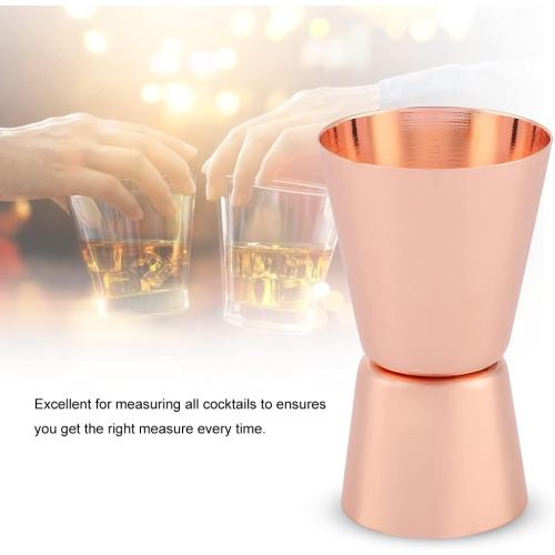 Double Side Jigger 15ml 30ml, spotless Steel Cocktail Measucircle Cup, tending Jigger for and Home Use, Rose Gold