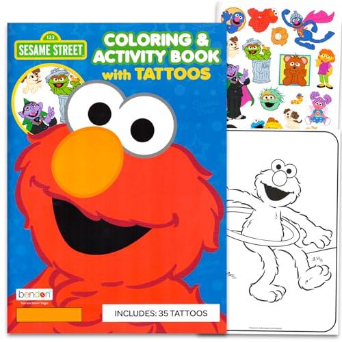 2 pack 35  Sesame Street Temporary Tattoos Kids Coloring Book Party Favors Bundle
