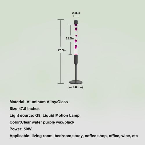 Size 47.5-Inch Liquid Motion Lamp,Magma Lamp, Mood Relaxation Light，Suitable for Home Decoration, Living Room, Office, Bedroom, café (47.5 inch Purple Wax)