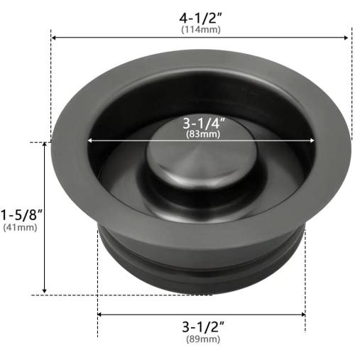 STARSTAR Kitchen Sink Flange Stopper Garbage Disposal Flange for Fit 3-1/2 Inch Standard Sink Drain Hole (Black)