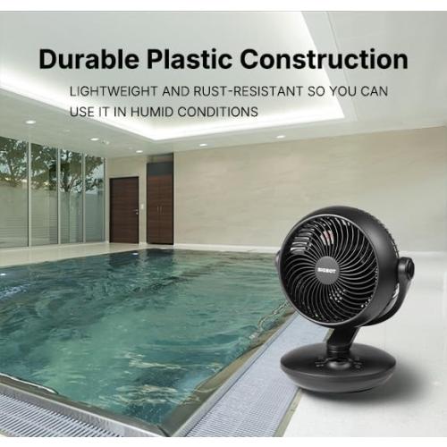 Size 10 Color Black Fan for Bedroom with Remote,Ultra Quiet Desk Fan,with 3 Modes,8 Speeds,9-Hour Timer,10 inch,High-Velocity Cooling,Auto Oscillation,for Home,Dorm&Office