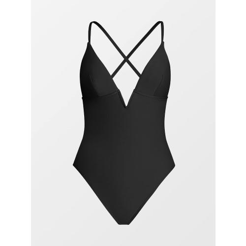 CUPSHE Women Swimsuit One Piece Bathing Suit Deep V Neck Crisscross Back Adjustable Strap
