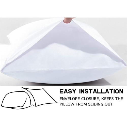 White 2 pack Youth Pillowcase 16 x 22 Size Pack of 2 Pieces Kids Travel Pillow Cover Envelope Closure 500 Thread Count 100% Egyptian Cotton & Hypoallergenic Fits Pillows Sized 12x16, 13x18 or 14x19 White