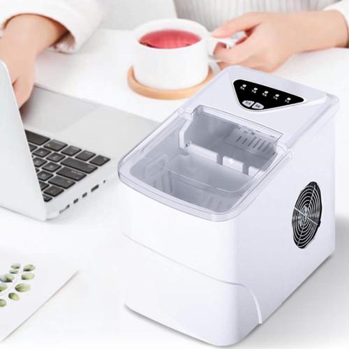 Portable Machine for Countertop - Makes 33 Lbs(15KG) of Ice Per 24 s - Ice Cubes Ready in 8 Minutes - Electric Ice Making Machine with Ice Scoop