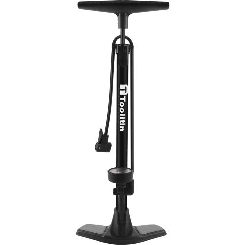 TOOLITIN Bike Pump with Gauge,160 Psi High Pressure,Floor Bicycle Pump Compatible with Presta and Schrader Valve,Detachable Bike Tire Pump for Road Bike,MTB,Hybrid,Balls