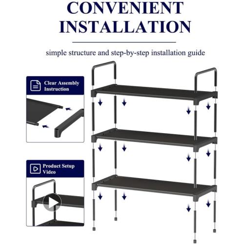 Kitsure Shoe Rack for Closet, Sturdy Shoe Storage for Entryway, Space-Saving Shoe Rack Small and Shoe Shelf, 27.6 Wide, Black