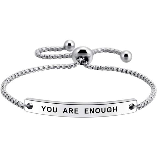 SOUSYOKYOSAM Women Bracelets for Women, Stainless Steel Inspiration Motivational Jewelry Gifts for Girl