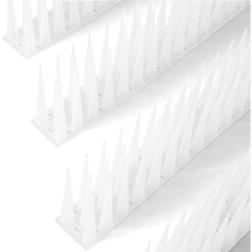 OFFO Bird Spikes Pigeon Outdoor Spikes for Cat Keep Birds Raccoon Woodpecker Away Covers 4 Feet(1.2m), Frosted White