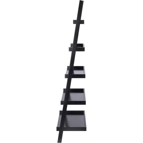 Size 25.75W x 14.4D x 74.6H. Color Black Winsome Wood Bailey Shelving, Black