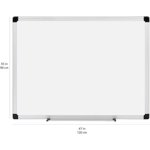 Amazon Basics Magnetic Dry Erase Whiteboard, 36 x 48-inch, Aluminum Frame, Silver/White, Easy to Install