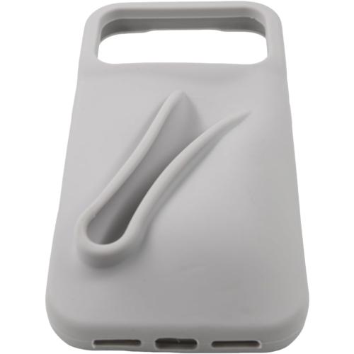 Soft Touch Silicone Lip Gloss Phone Case for iPhone 17 Pro Max, Minimalist Matte Design, Shockproof & Anti-Fingerprint Cover (Gray)