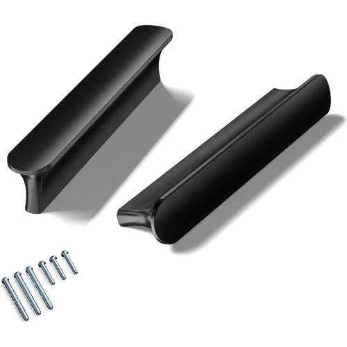 Cobbe Elite 10 Pack Elegant Matte Black Cabinet Pulls, 3 Inch Hole Center, Handles for Kitchen Bathroom Cabinets and Drawers