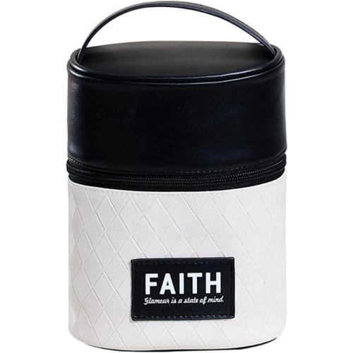 Cosmetic Case, Travel Cosmetic Bag with Compartments, Stand Up Makeup Bag for Cosmetics, Toiletries, Makeup Tools (Black)