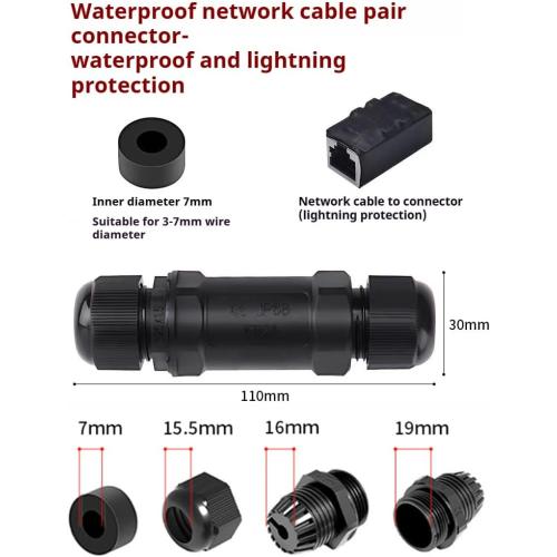 Starlink Ethernet Adapter Kit: IP68 Waterproof and Lightning Protection RJ45 Coupler for Starlink Mini Network LAN Cable Extender - Suitable for Repair and Extend Network Cables (PoE not Supported)