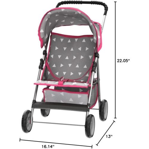 Baby Doll Stroller | Pram for Girls | Umbrella Stroller for Kids - Lightweight Play Carriage for Ages 2  Years | Baby Doll Accessories with Storage | 22.05-Inch Handle Height, Model KP0280S