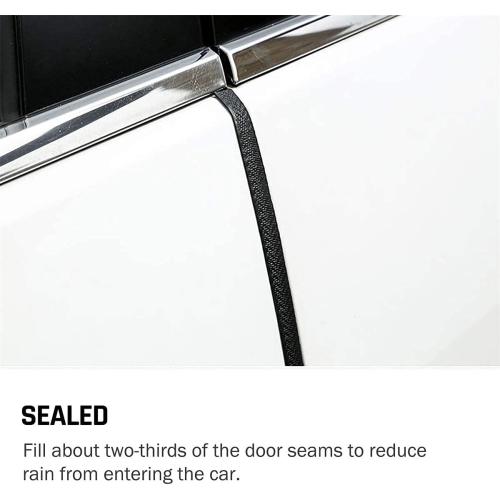 Universal Car Door Guards 33Ft(10M), Rubber U Shape Edge Trim Protection Strip, Black No-Glue Design Fits Most Vehicles