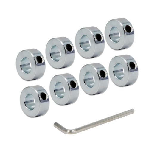 1/2 Bore Shaft Collar with Zinc Plated Solid Steel Style Set Screw Shaft Collars for Machinery and Industrial Use, 8pcs/Pack (Silver-1/2)❗MAY HAVE MISSING PIECES❗
