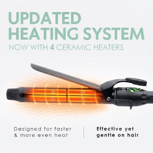 MINT REVAMP X-Long Barrel 1.5 Inch Curling Iron — Easier & Faster Styling for Long Hair | Truly Ionic & Even Heat Ceramic Curling Iron 1 1/2 Inch | Professional Optimized Clamp for Smooth Salon Curls