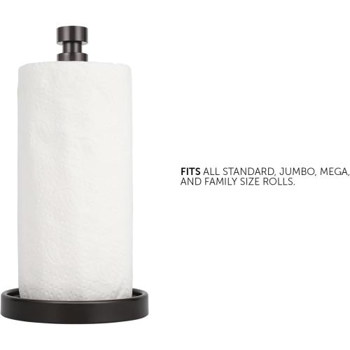 Ivilon Paper Towel Roll Stand - Steady and Easy Tear - Fits All Paper Towel Rolls - Oil Rubbed Bronze