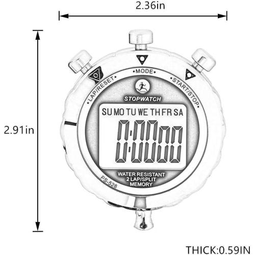 Stopwatch, Metal Stop Watch for Sports 10/100/400 Laps, Stopwatches Timer for Coach Sports Running with 0.01second & 0.001second Timing, Conutdown, Alarm