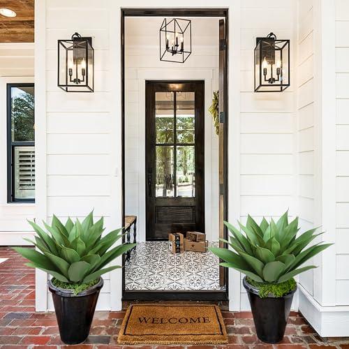 28 inch Artificial Agave Plants, Large Size Fake Succulent Plant, Faux Succulents Stems for Outdoor Indoor Home Decor (Set of 2)