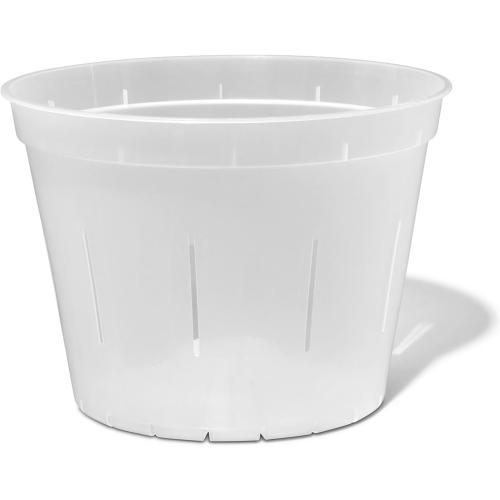 rePotme Orchid Pot -10 inch Slotted Clear Plant Pots - 3 Pack (Crystal Clear)