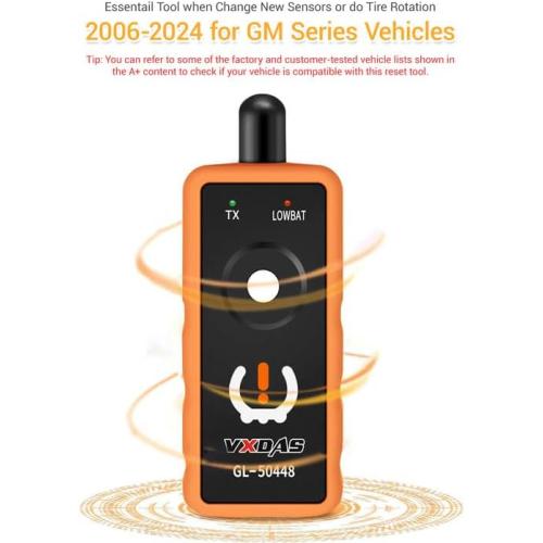 VXDAS GL50448 TPMS Relearn Tool Compatible for GM Chevy Tire Pressure Sensor Reset Activation Tool OEC-T5 for GM/Buick/Chevrolet/Cadillac/Nissan/Series Vehicles 2024 Edition