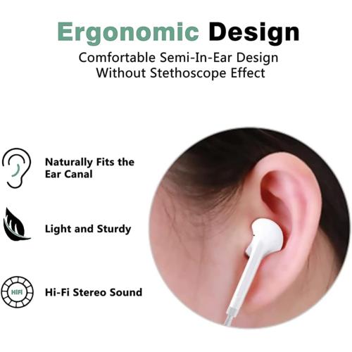 [2 Pack] WEIZY Aux Earbuds/Earphones, Vize 3.5mm Wired Headphones Noise Isolating Earphones Volume Control & Built-in Microphone Compatible with iPhone/Samsung/Android/MP3/MP4